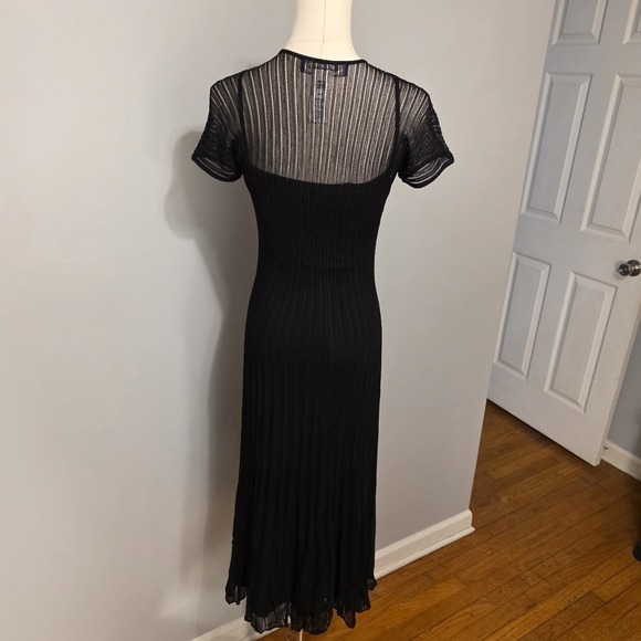 Ralph Lauren Purple Label Sheer Cap Sleeve Day Dress Size XXS Black $2,990 - Picture 5 of 7
